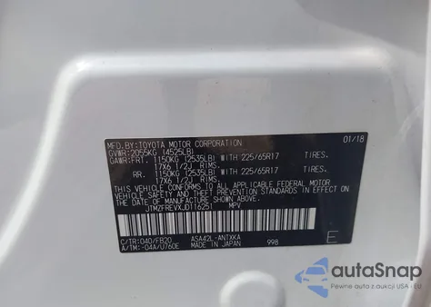 2018 Toyota Rav4 Le from USA, damaged, VIN JTMZFREVXJD116251